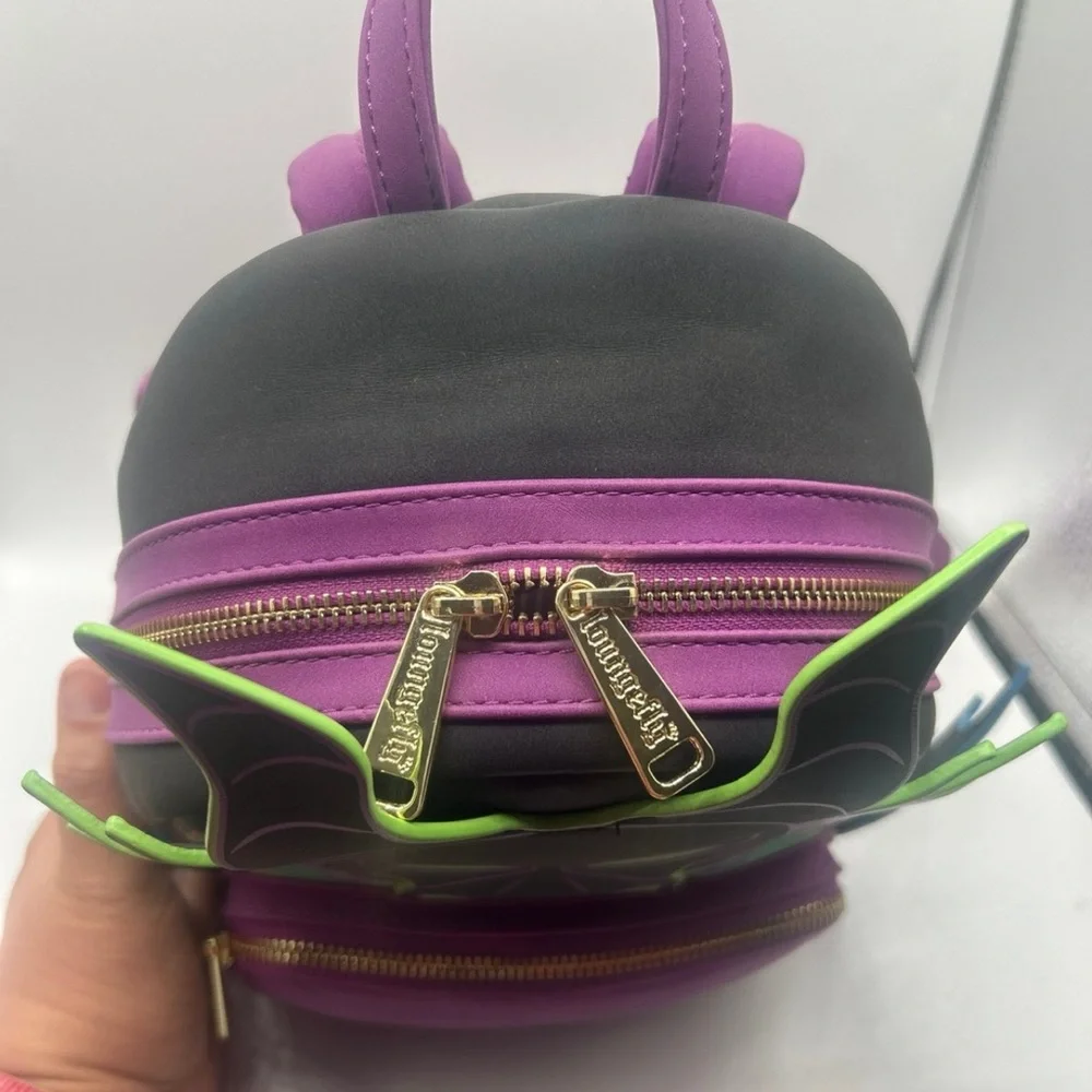 Loungefly Disney Maleficent Dragon Mini Backpack Glow In The Dark Flames - Picture 7 of 9